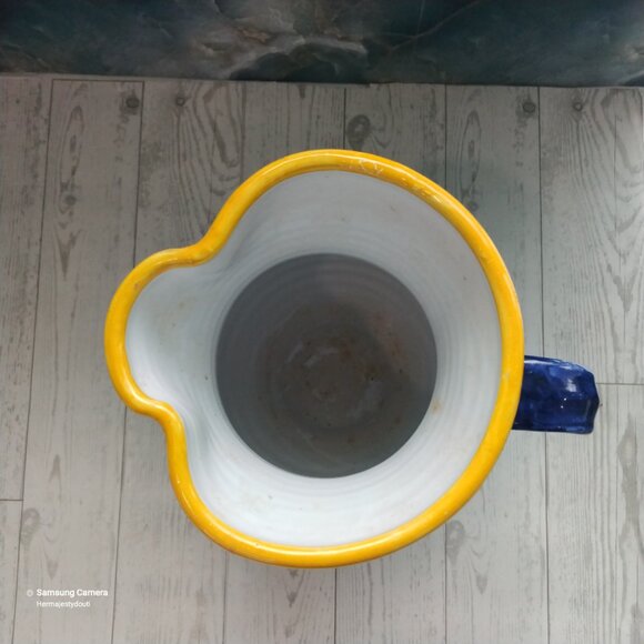 Vintage JS Talavara Hand-Crafted/Painted Folk Art Ceramic Artist Signed Pitcher - Picture 6 of 7